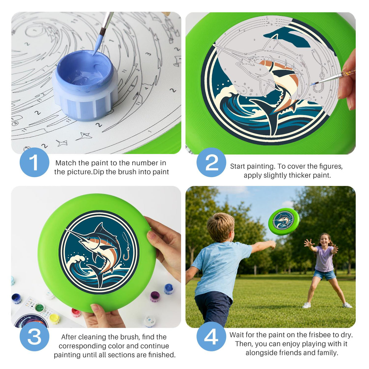 Leaping Marlin (Paint by Numbers Flying Disc)