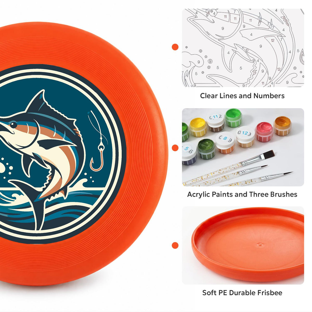 Leaping Marlin (Paint by Numbers Flying Disc)
