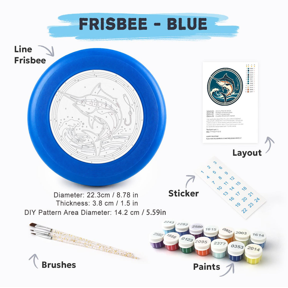 Leaping Marlin (Paint by Numbers Flying Disc)