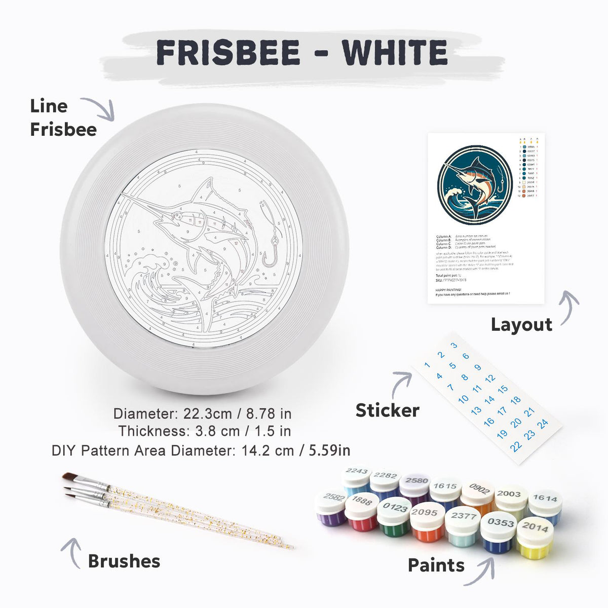 Leaping Marlin (Paint by Numbers Flying Disc)