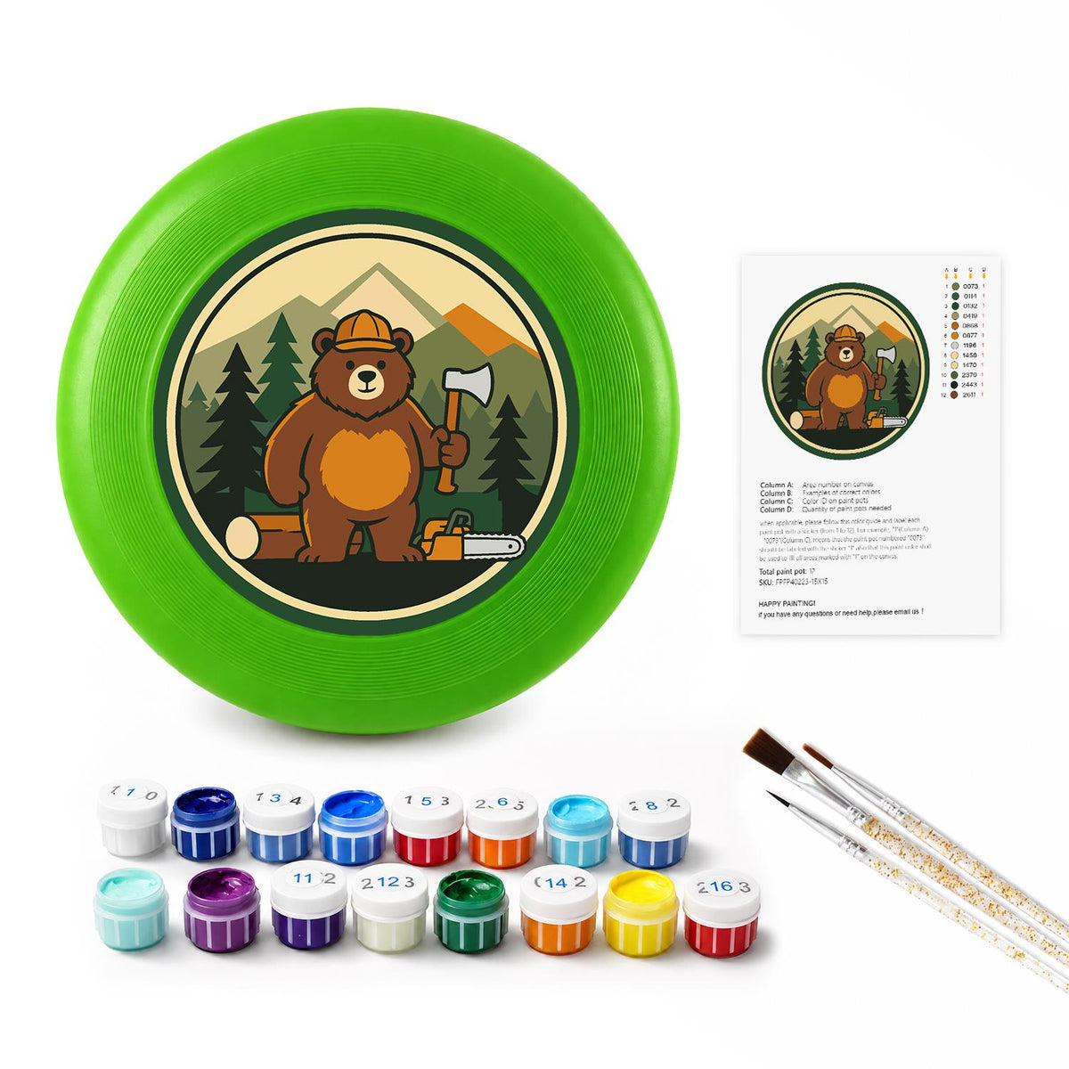 Woodland Bear (Paint by Numbers Flying Disc)