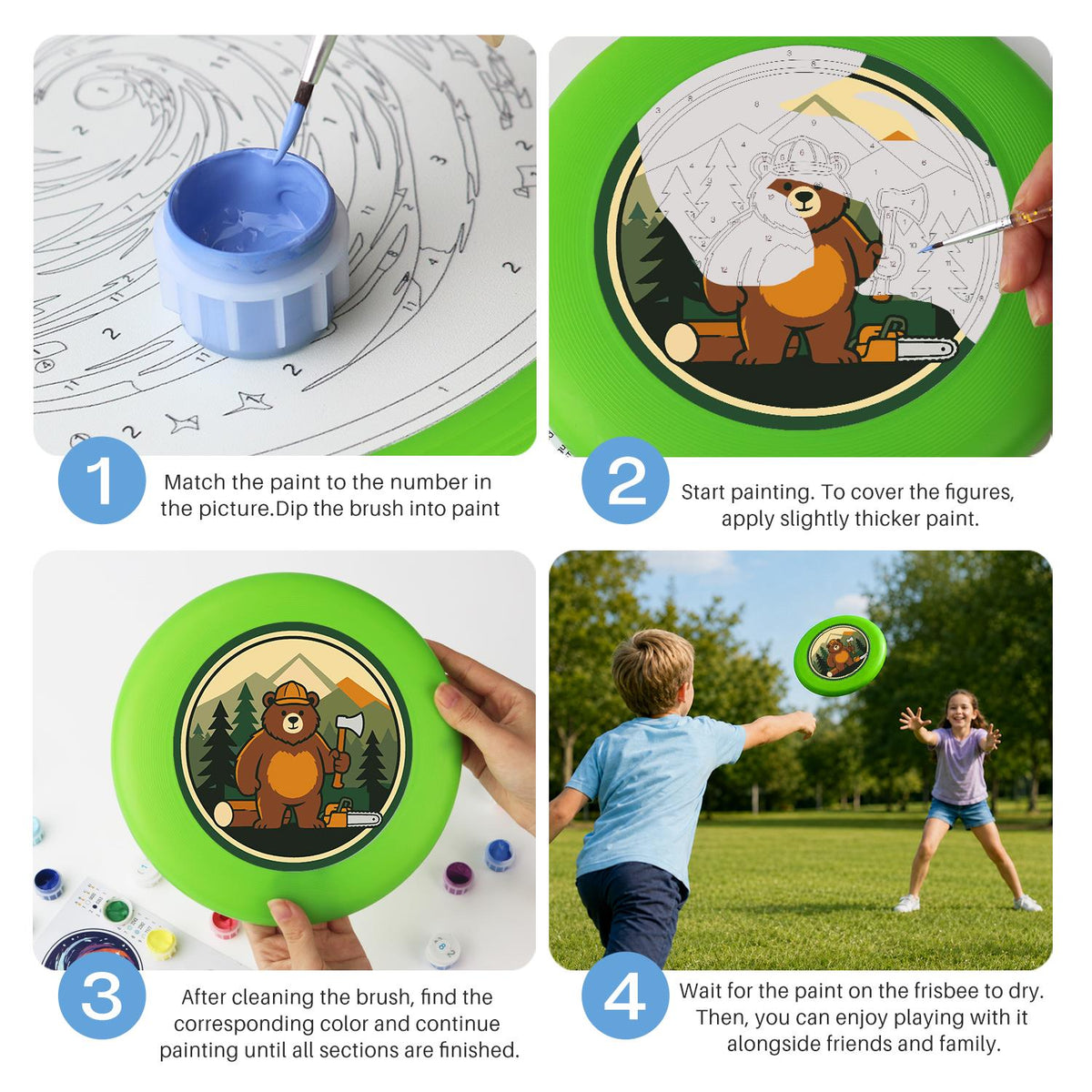Woodland Bear (Paint by Numbers Flying Disc)