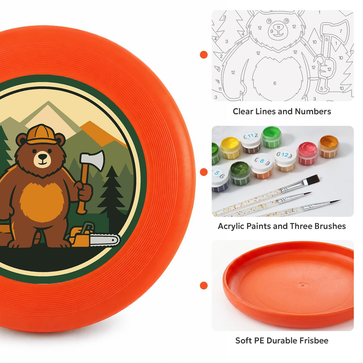 Woodland Bear (Paint by Numbers Flying Disc)