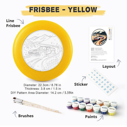 Racing Car and Checkered Flags (Paint by Numbers Flying Disc)