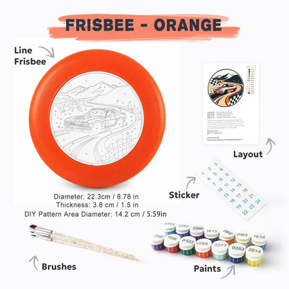 Racing Car and Checkered Flags (Paint by Numbers Flying Disc)