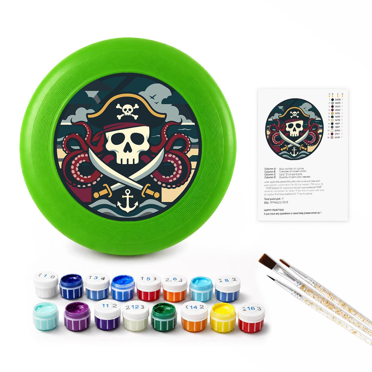 Pirate Captain Emblem (Paint by Numbers Flying Disc)