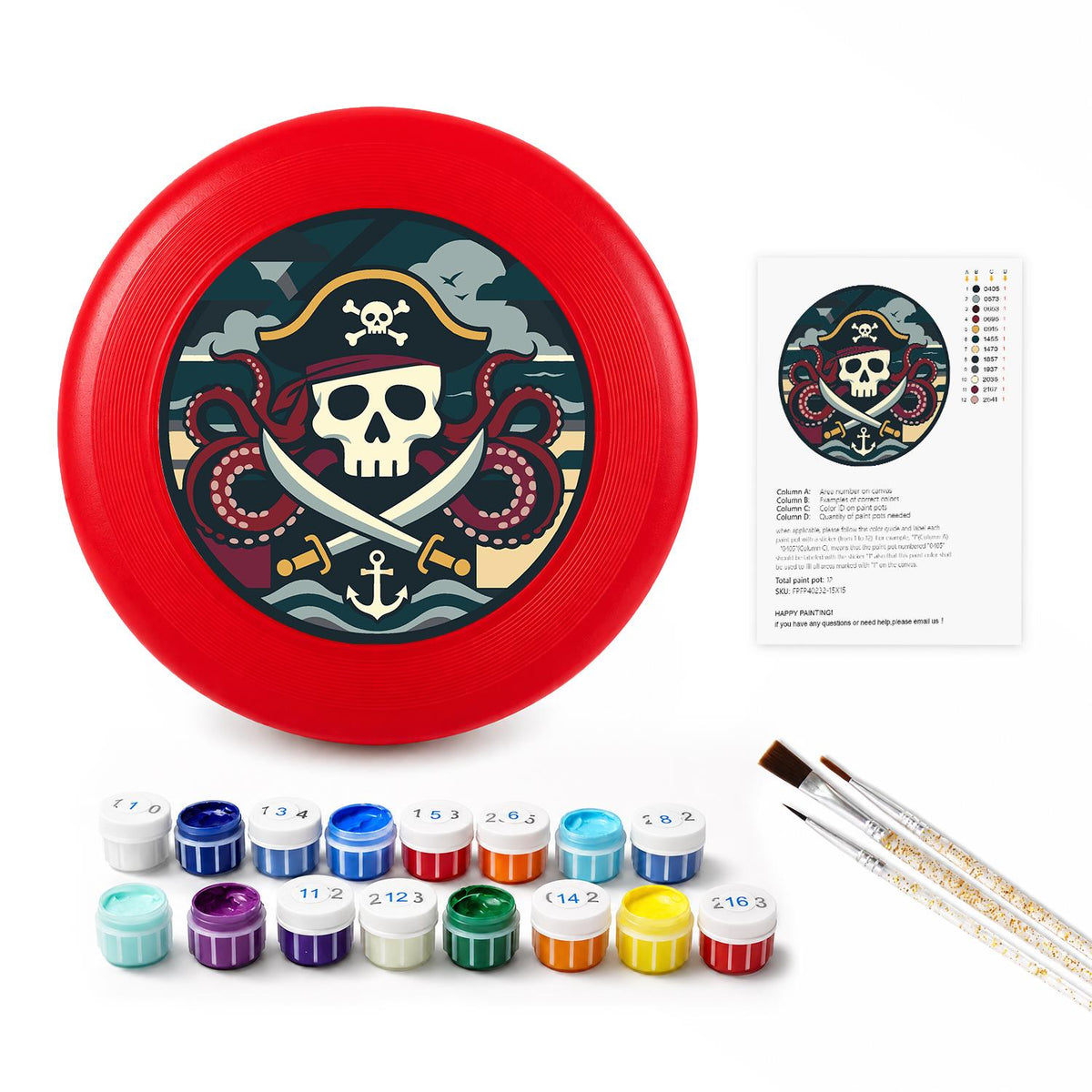 Pirate Captain Emblem (Paint by Numbers Flying Disc)