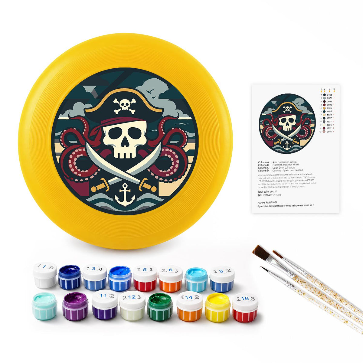 Pirate Captain Emblem (Paint by Numbers Flying Disc)