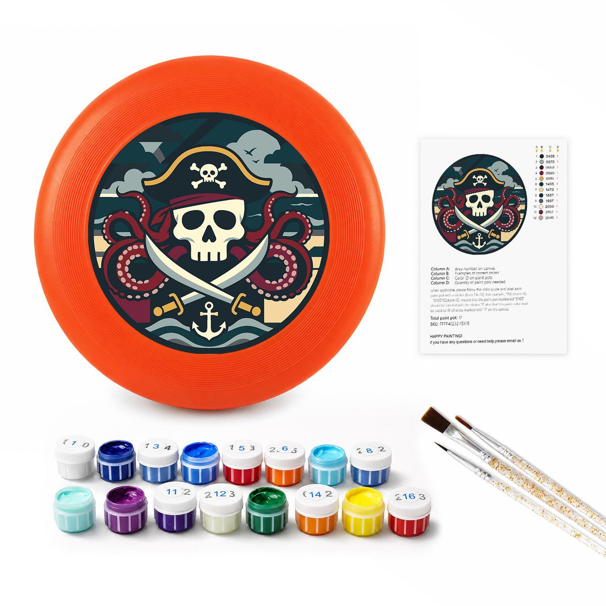 Pirate Captain Emblem (Paint by Numbers Flying Disc)