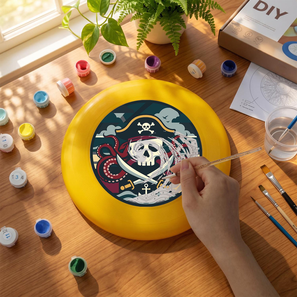 Pirate Captain Emblem (Paint by Numbers Flying Disc)