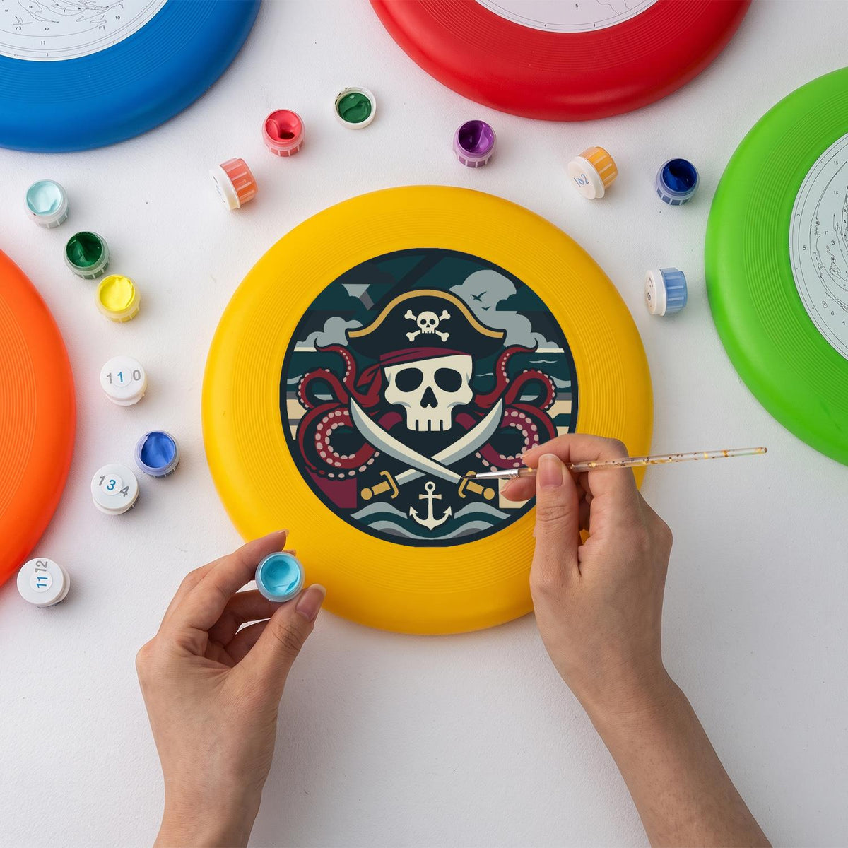Pirate Captain Emblem (Paint by Numbers Flying Disc)