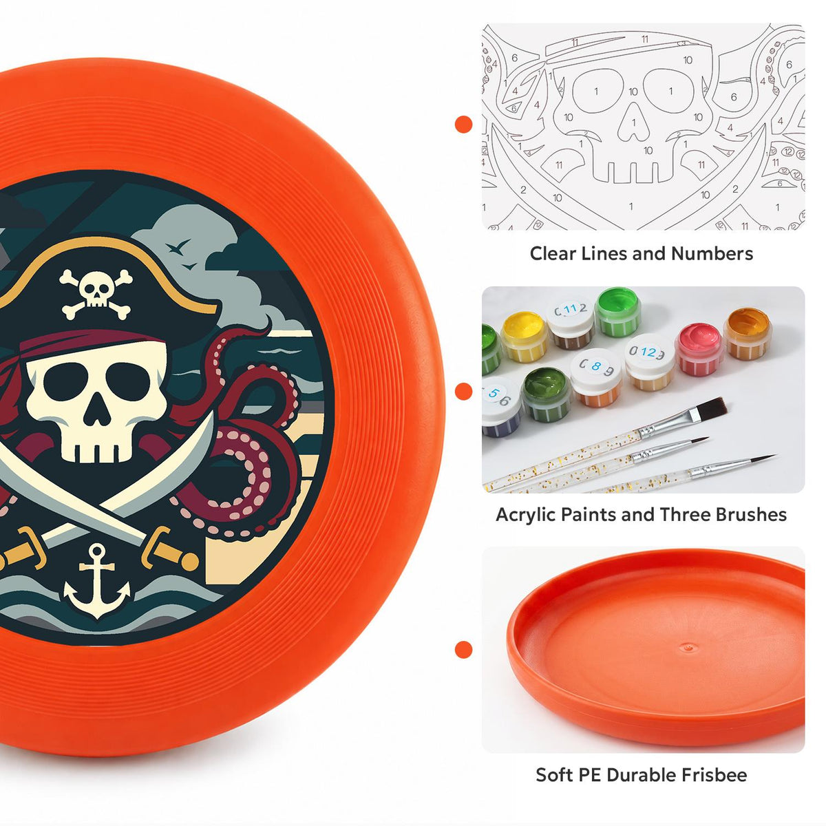 Pirate Captain Emblem (Paint by Numbers Flying Disc)