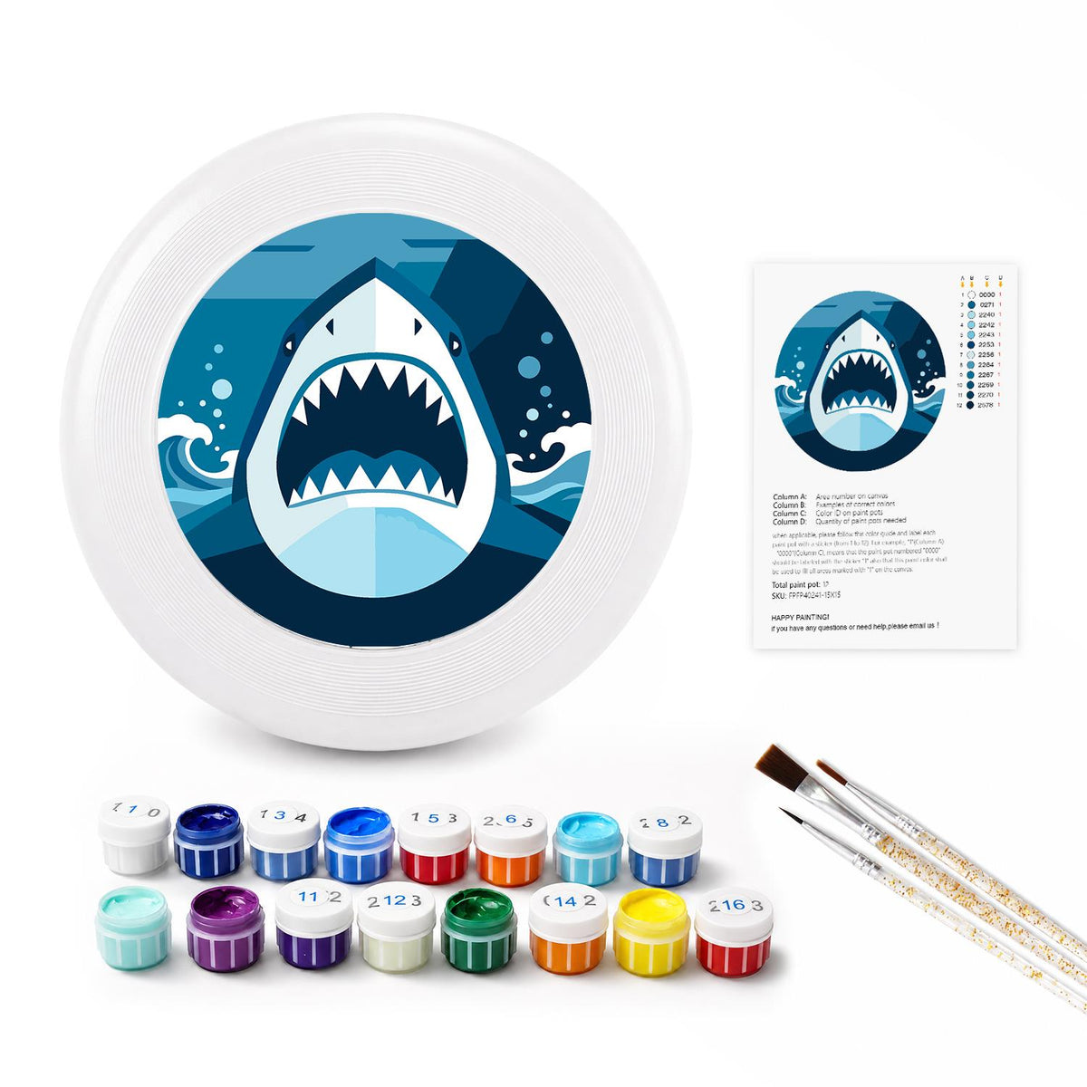 Deep Blue Shark (Paint by Numbers Flying Disc)