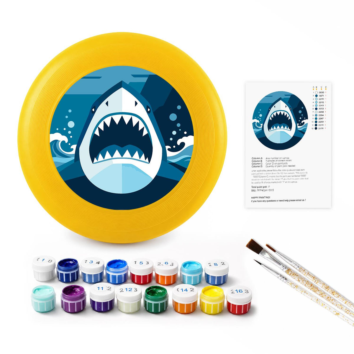 Deep Blue Shark (Paint by Numbers Flying Disc)