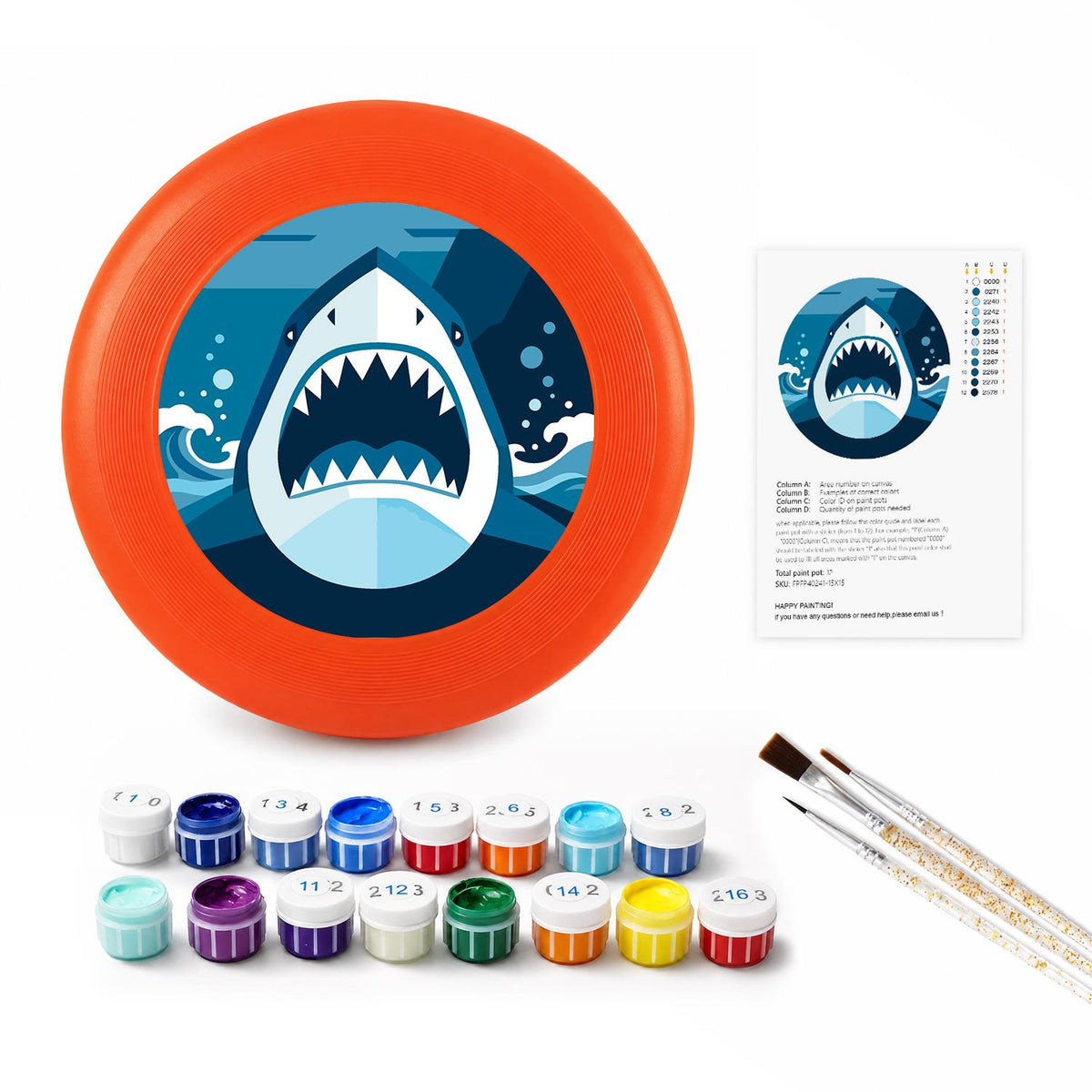Deep Blue Shark (Paint by Numbers Flying Disc)