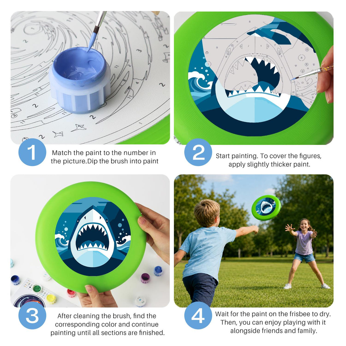 Deep Blue Shark (Paint by Numbers Flying Disc)