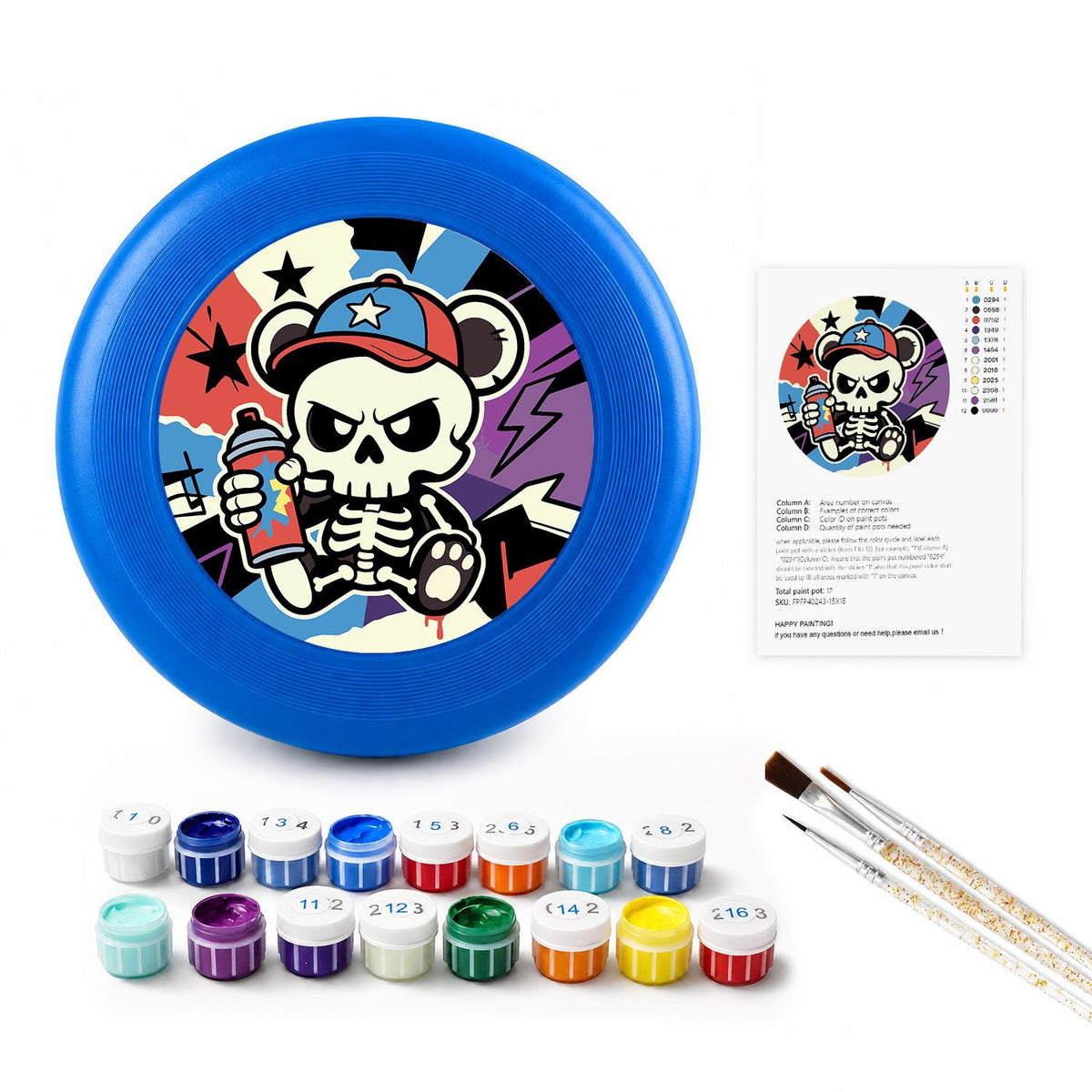 Stars and Stripes Skull (Paint by Numbers Flying Disc)