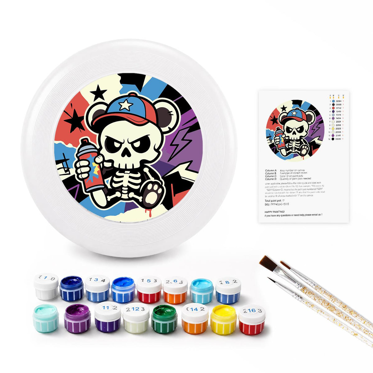 Stars and Stripes Skull (Paint by Numbers Flying Disc)