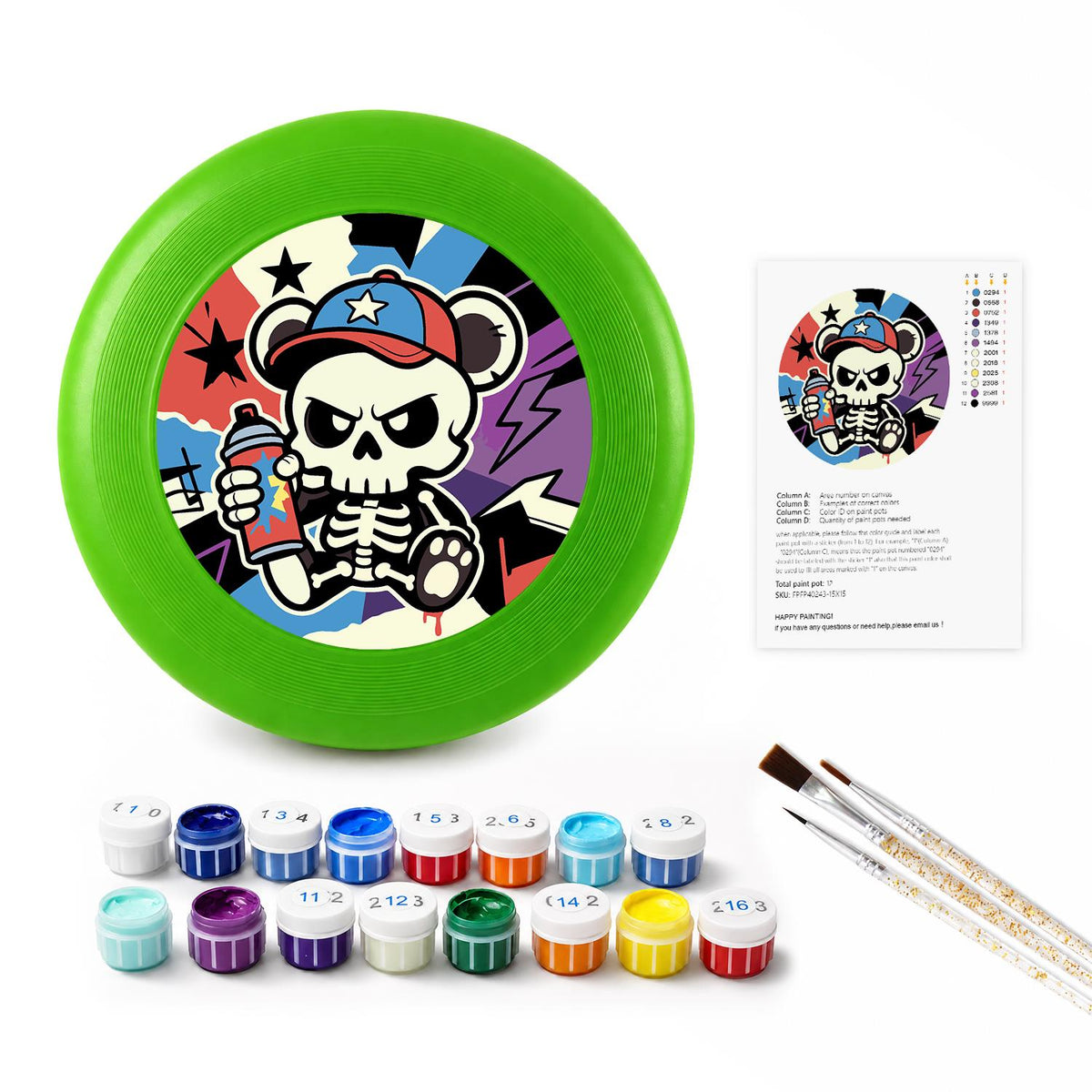 Stars and Stripes Skull (Paint by Numbers Flying Disc)