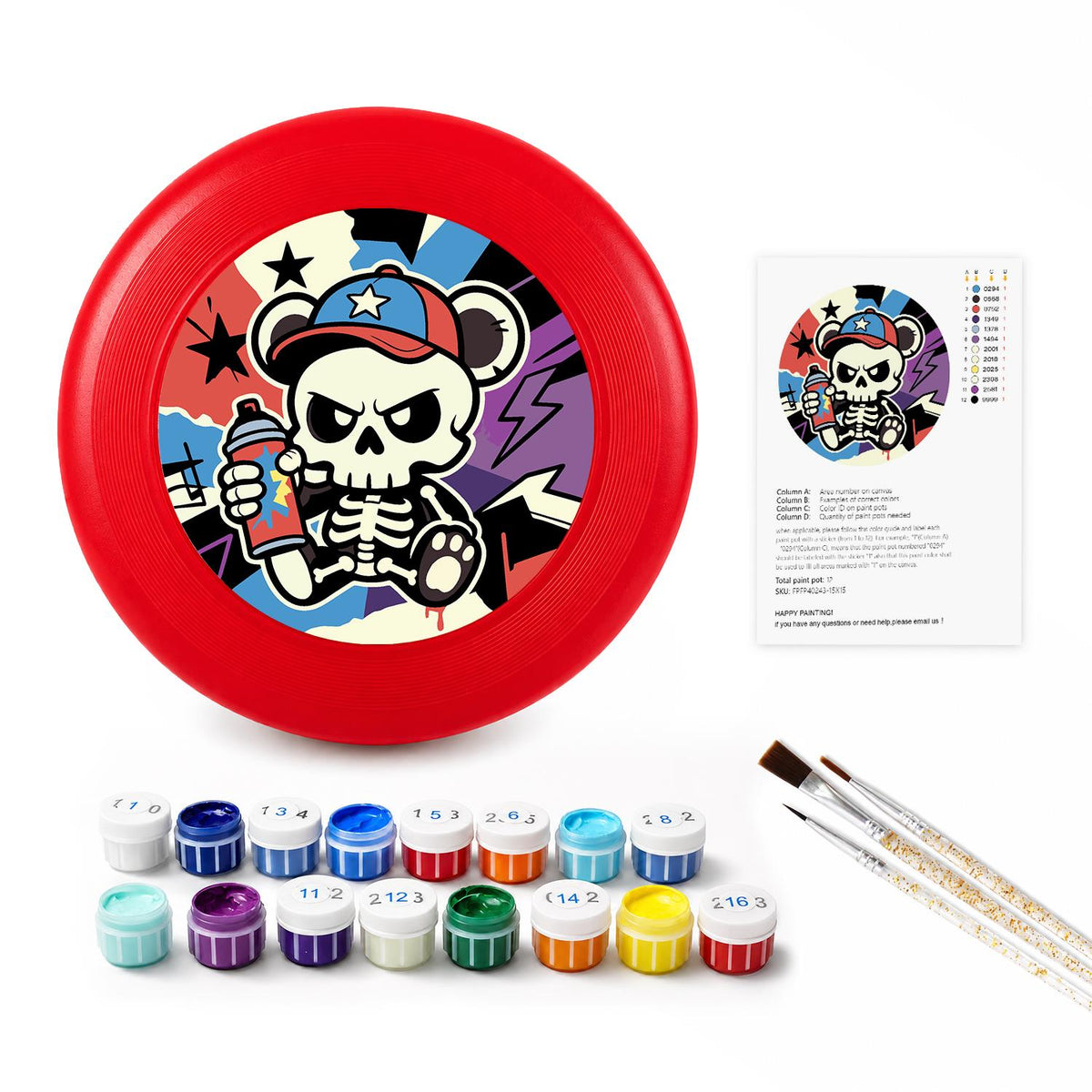 Stars and Stripes Skull (Paint by Numbers Flying Disc)