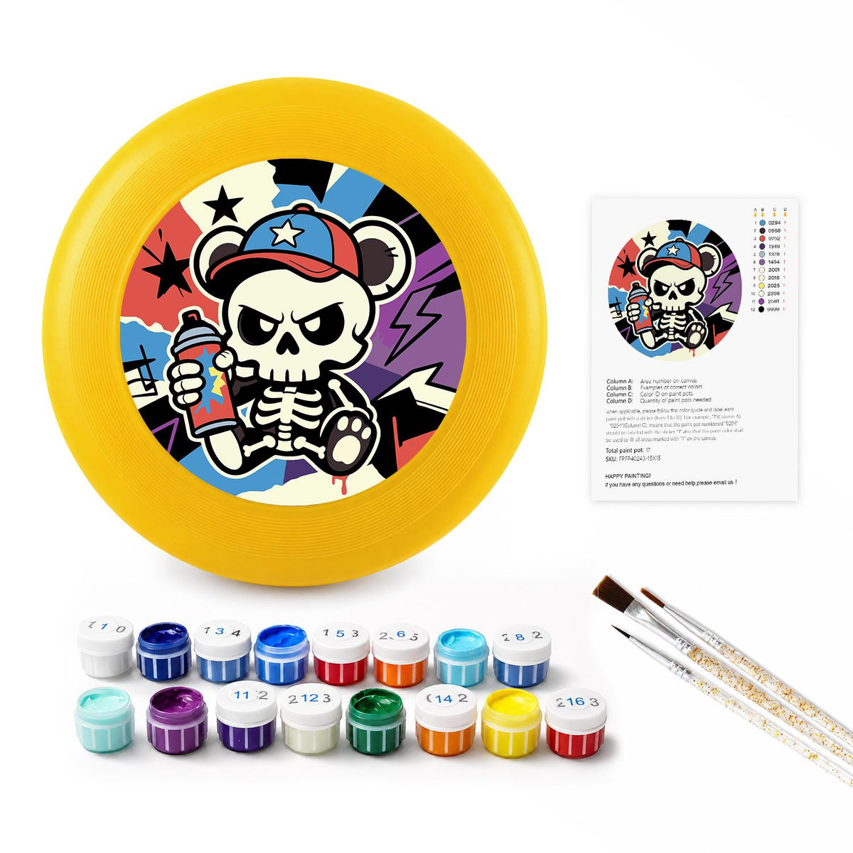 Stars and Stripes Skull (Paint by Numbers Flying Disc)