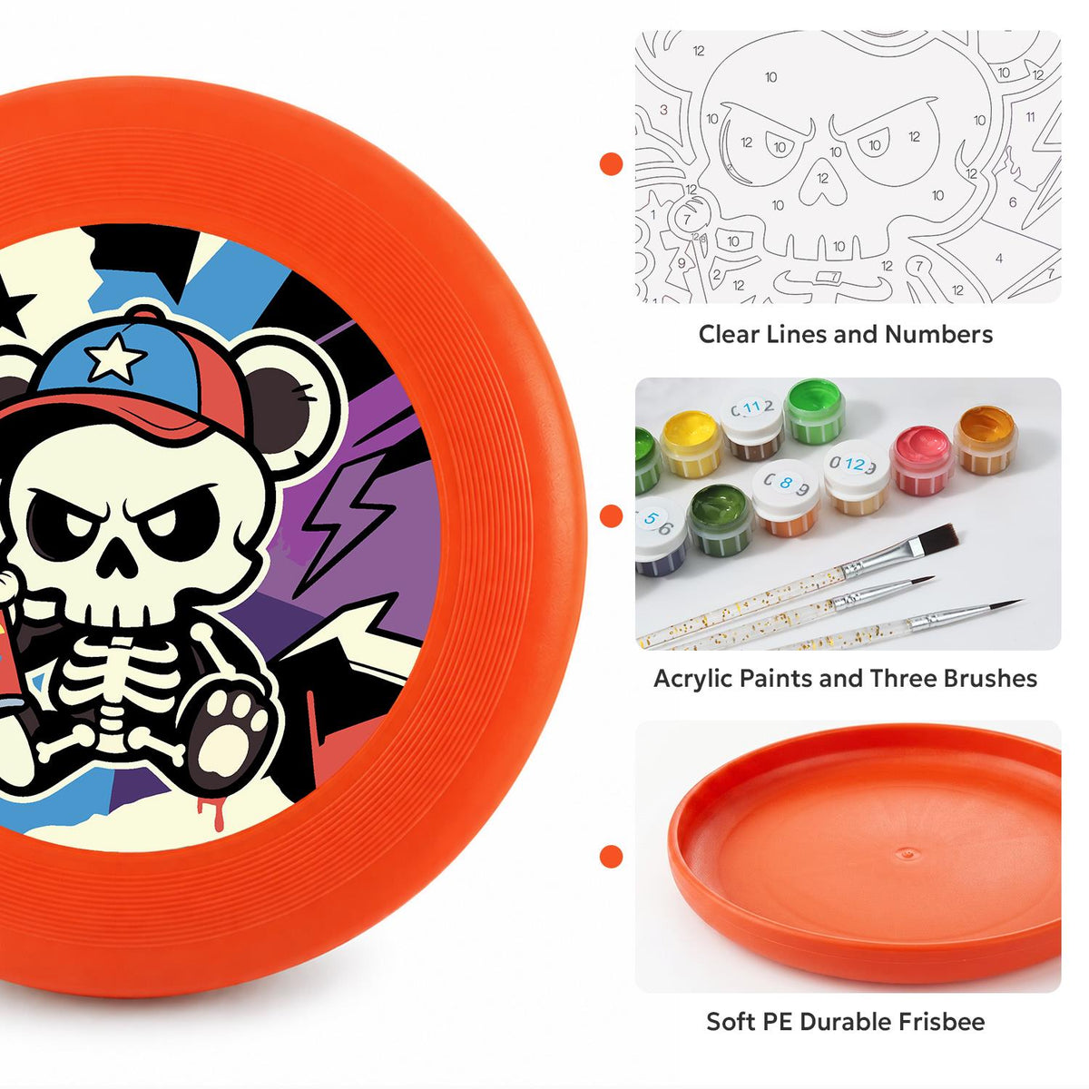 Stars and Stripes Skull (Paint by Numbers Flying Disc)