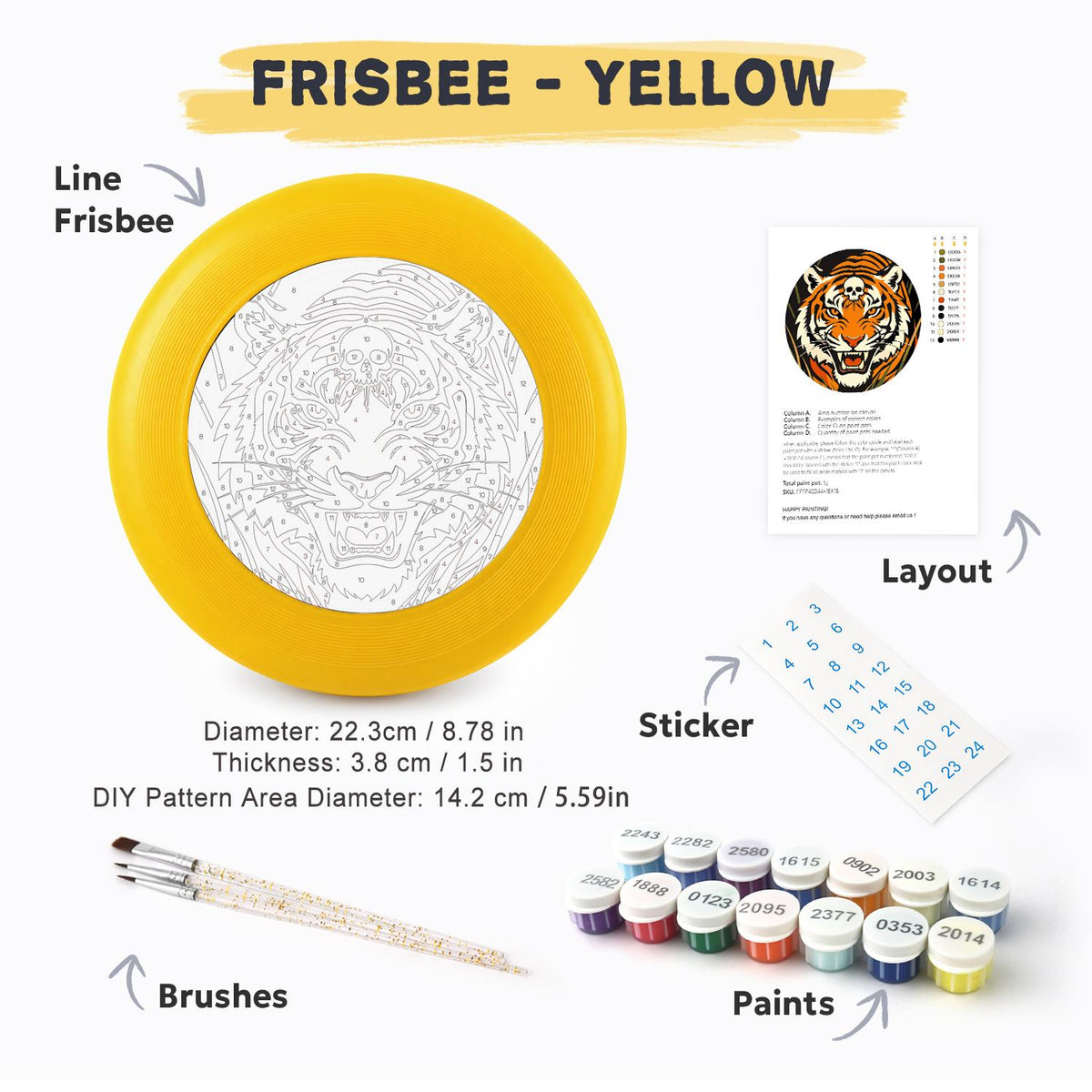 Roaring Tiger (Paint by Numbers Flying Disc)