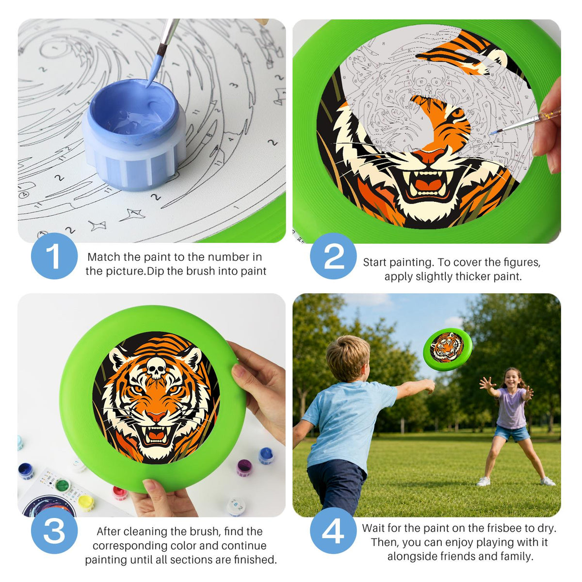 Roaring Tiger (Paint by Numbers Flying Disc)