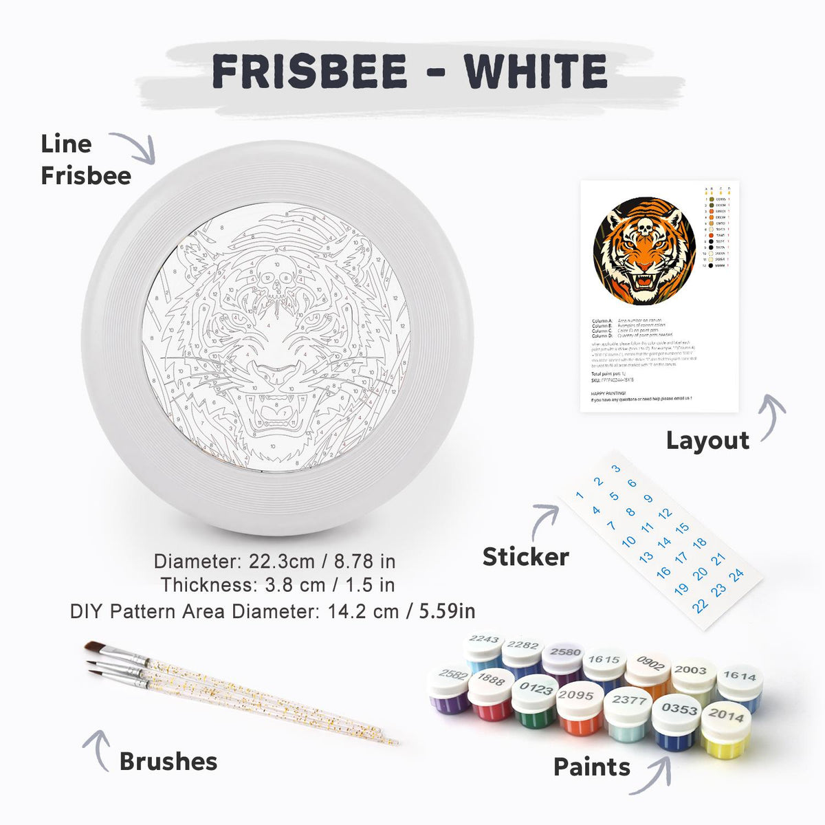 Roaring Tiger (Paint by Numbers Flying Disc)