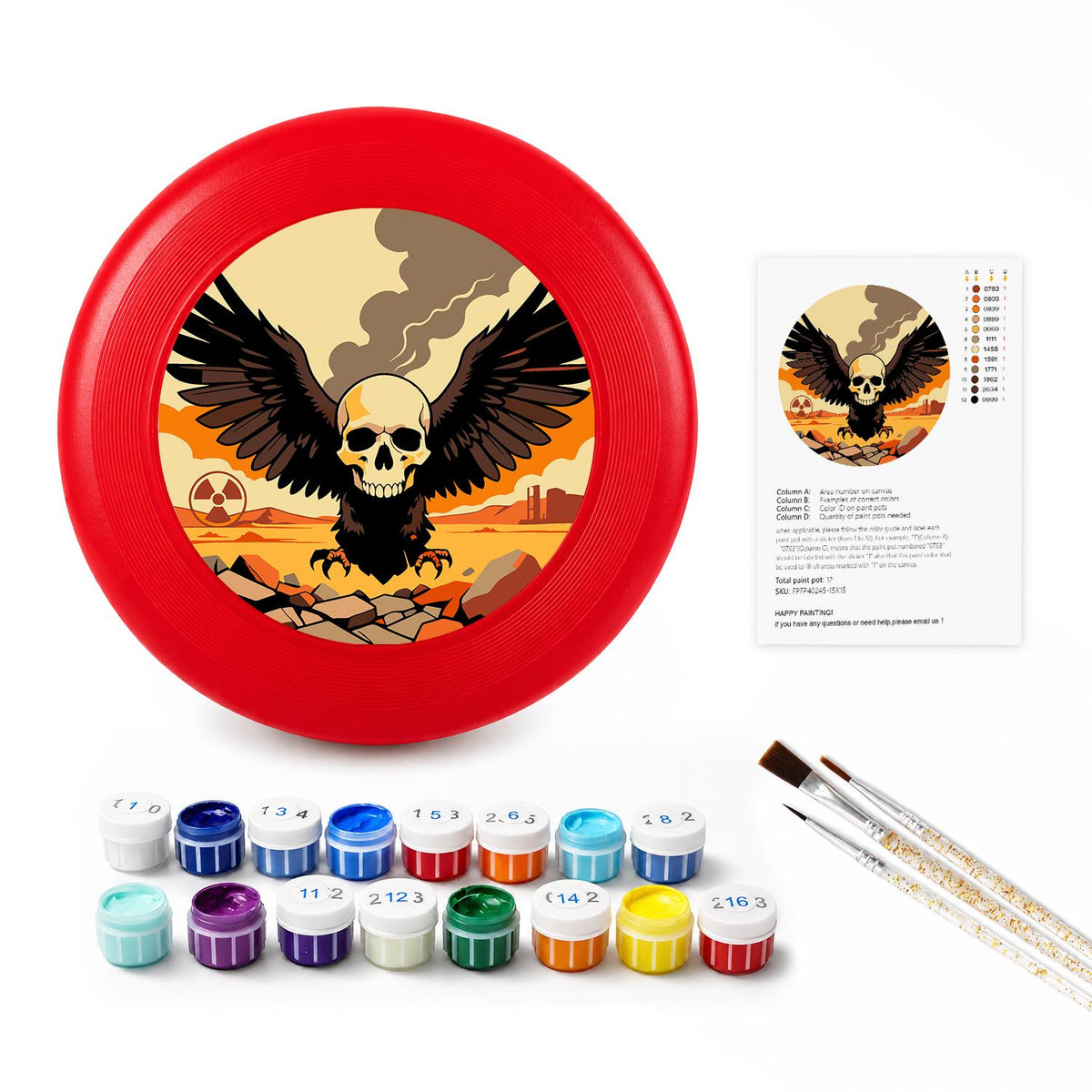 Winged Skull (Paint by Numbers Flying Disc)