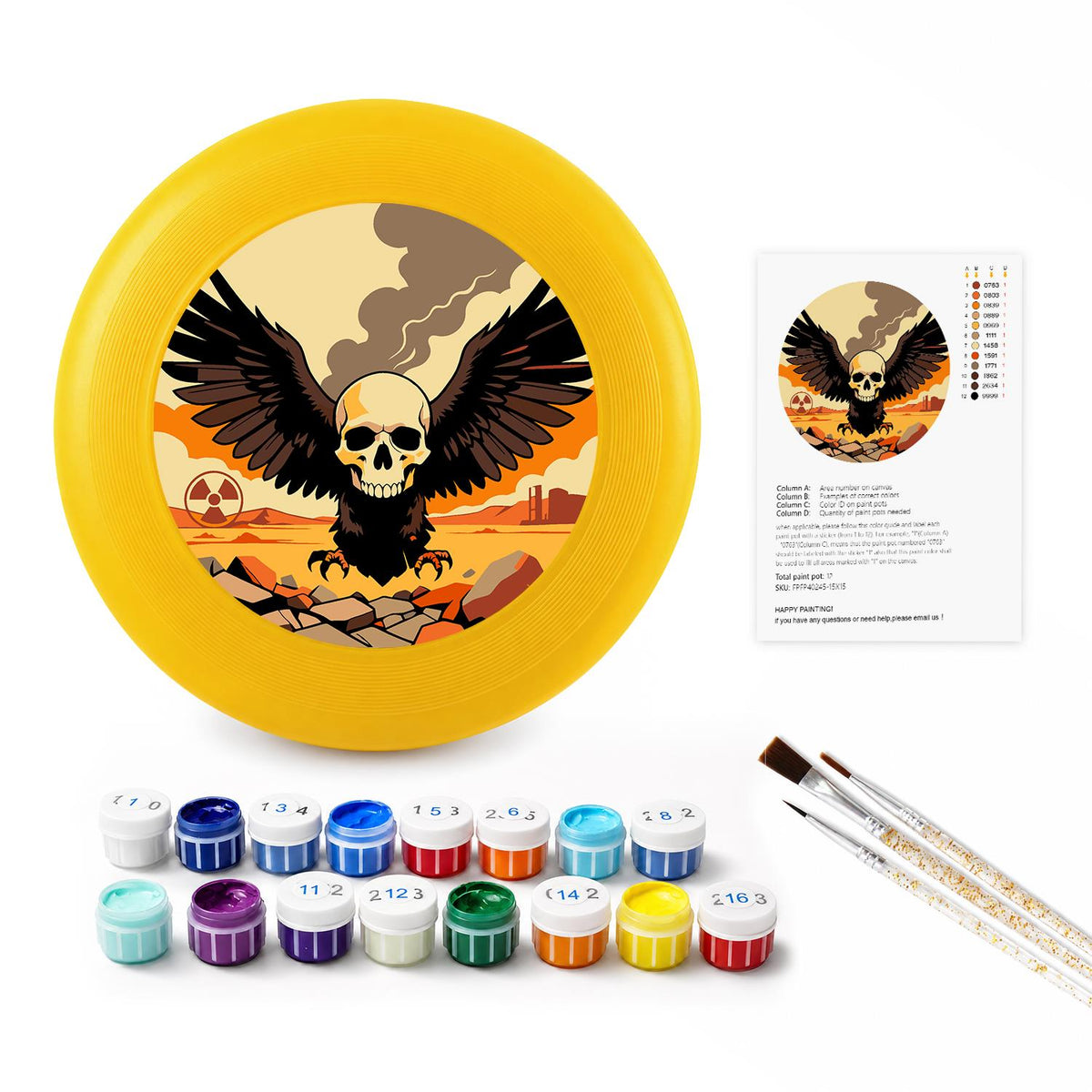 Winged Skull (Paint by Numbers Flying Disc)