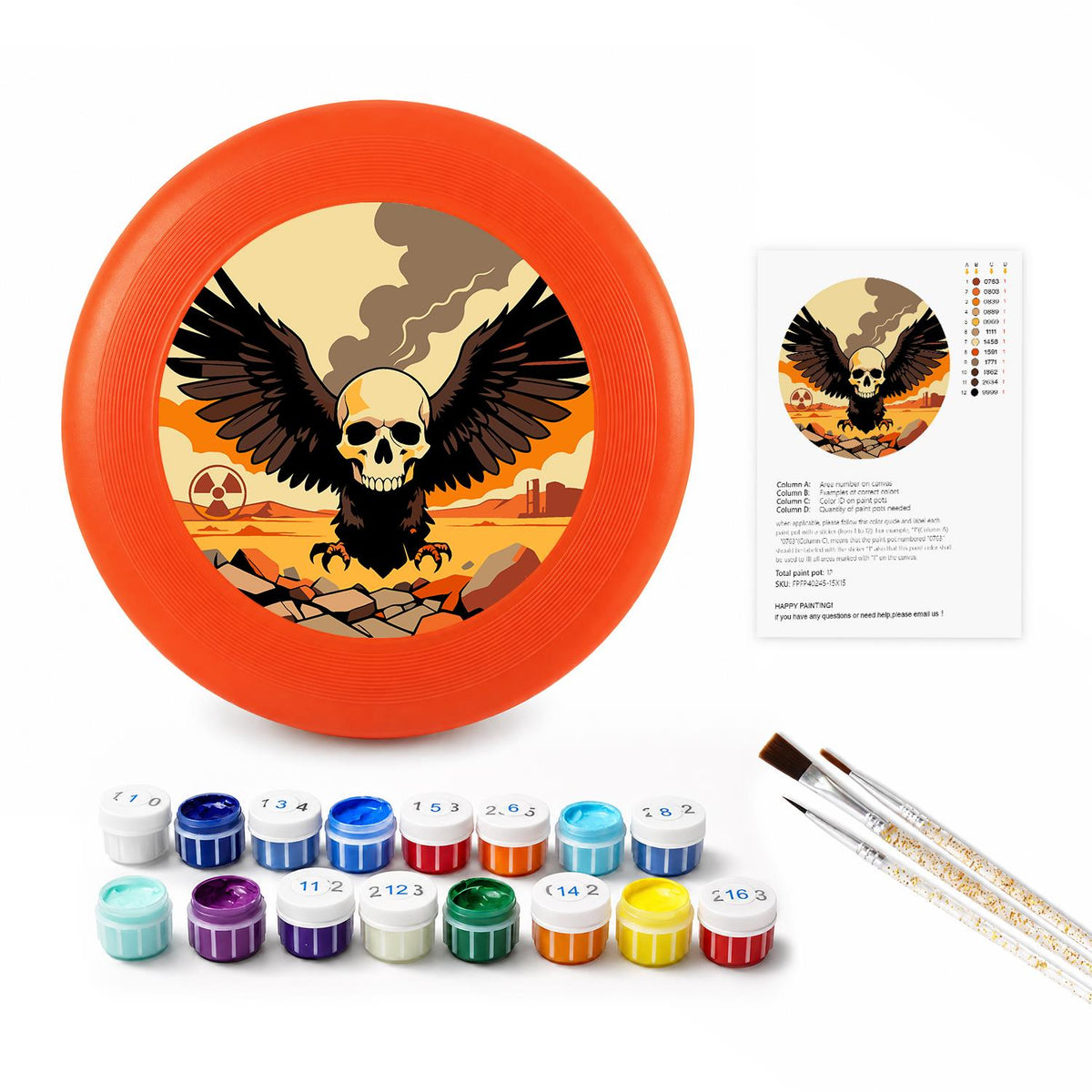 Winged Skull (Paint by Numbers Flying Disc)