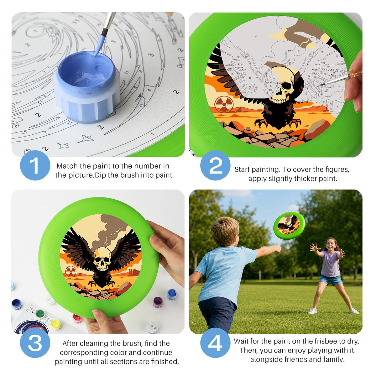 Winged Skull (Paint by Numbers Flying Disc)