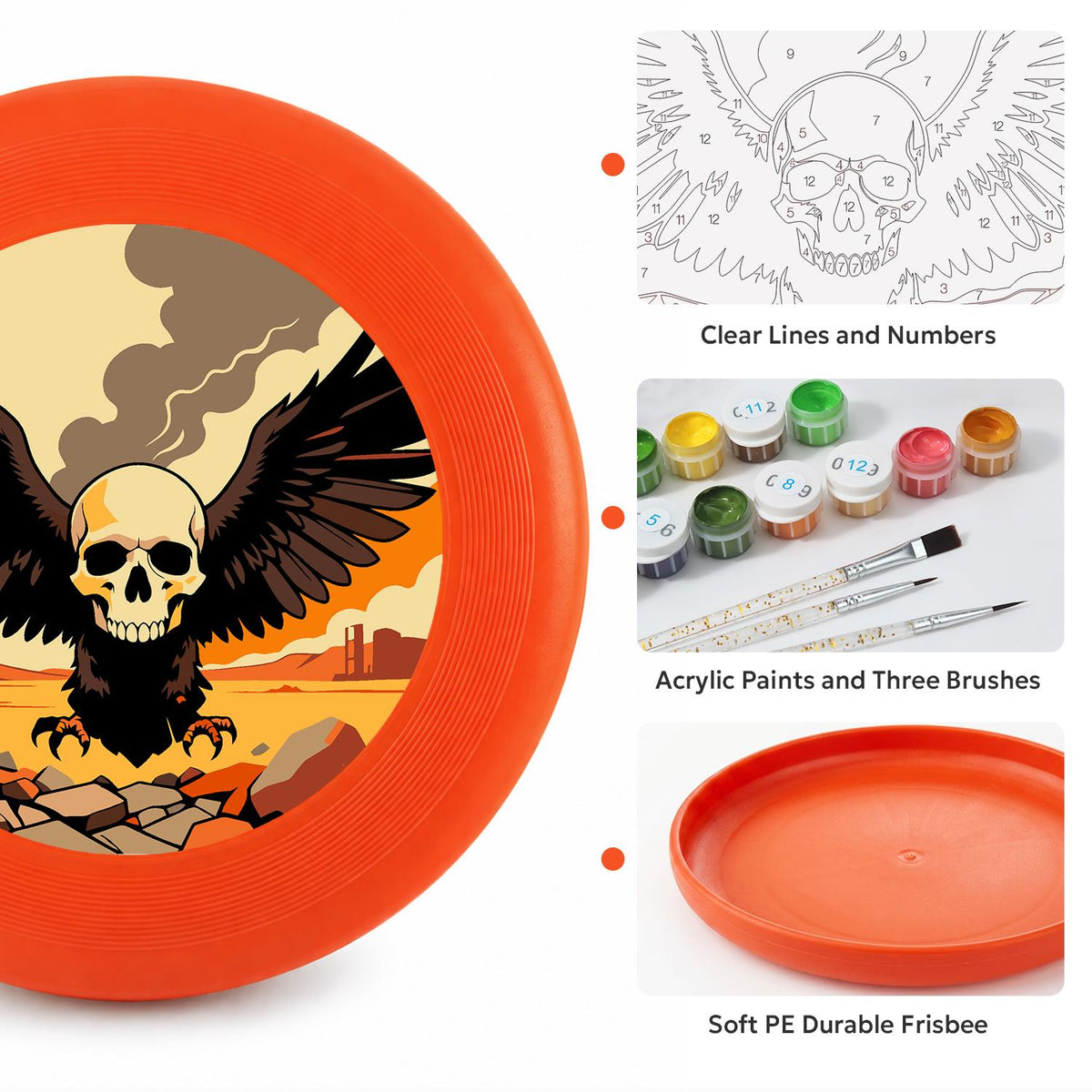 Winged Skull (Paint by Numbers Flying Disc)
