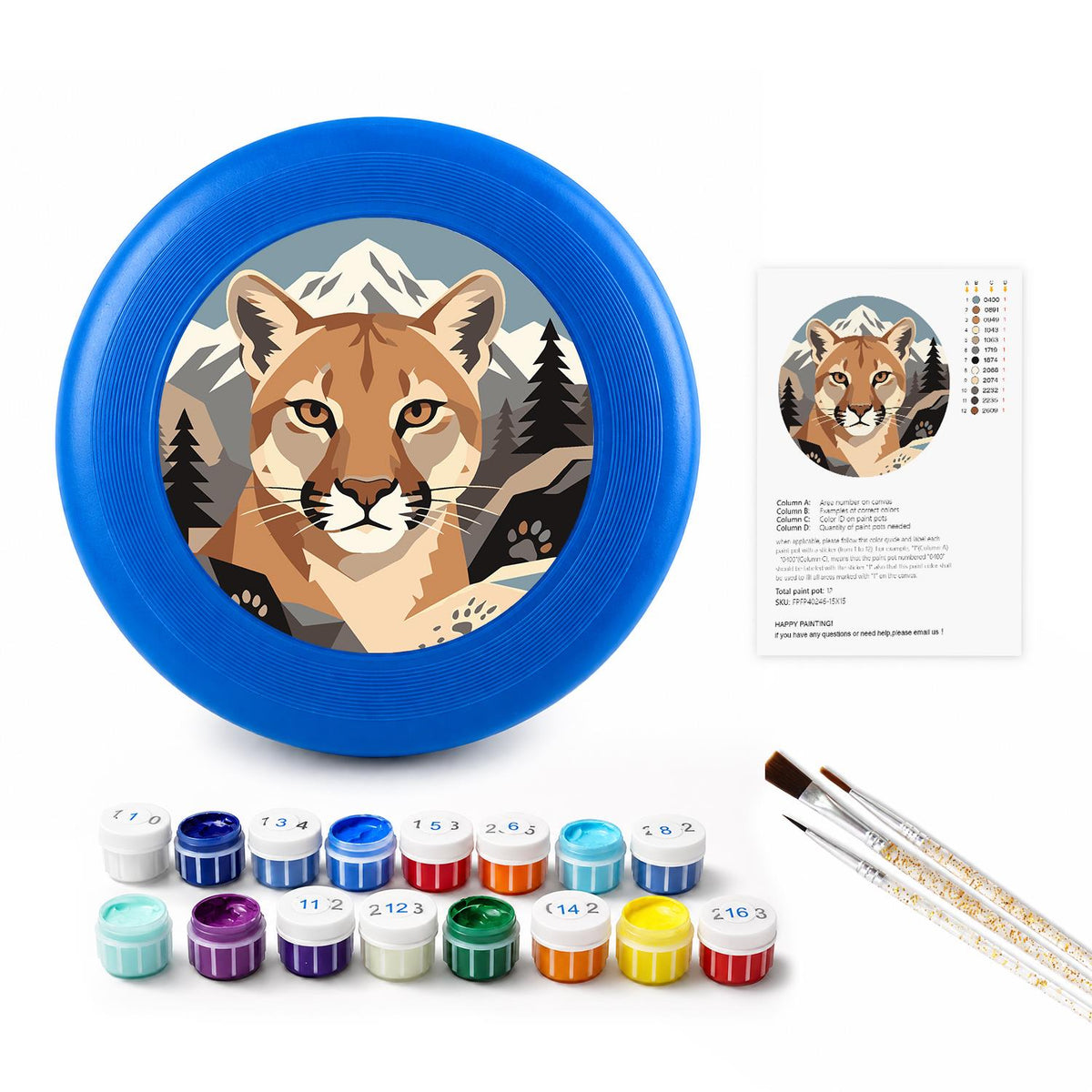 Mountain Cougar (Paint by Numbers Flying Disc)