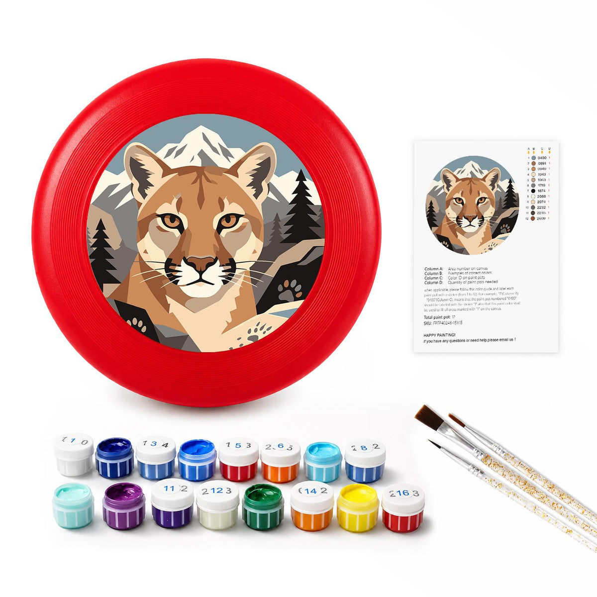 Mountain Cougar (Paint by Numbers Flying Disc)