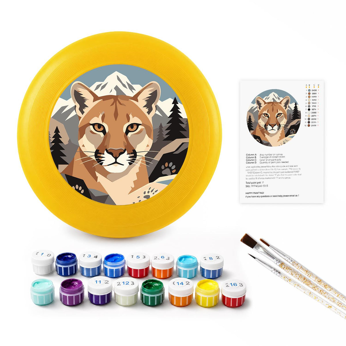 Mountain Cougar (Paint by Numbers Flying Disc)