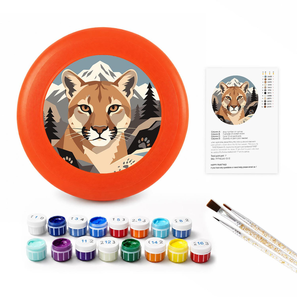 Mountain Cougar (Paint by Numbers Flying Disc)