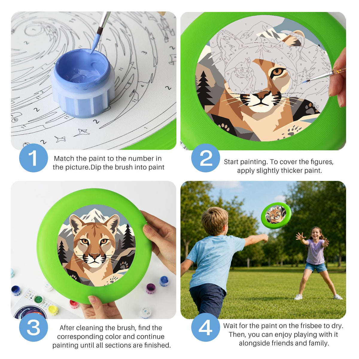 Mountain Cougar (Paint by Numbers Flying Disc)