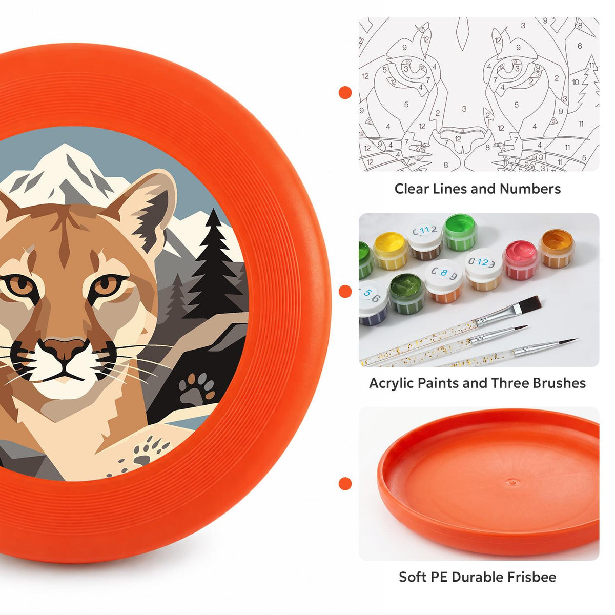 Mountain Cougar (Paint by Numbers Flying Disc)