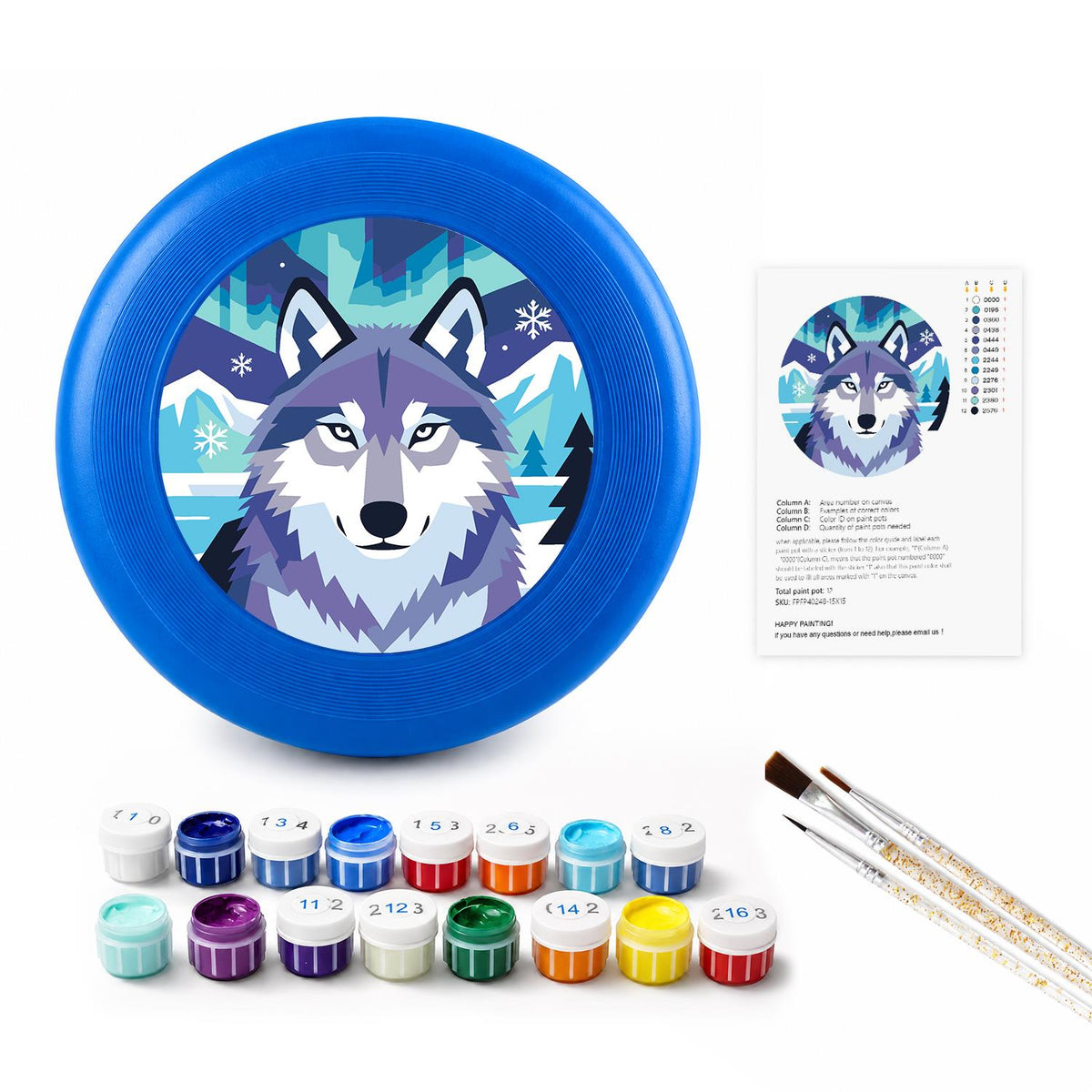 Arctic Wolf (Paint by Numbers Flying Disc)
