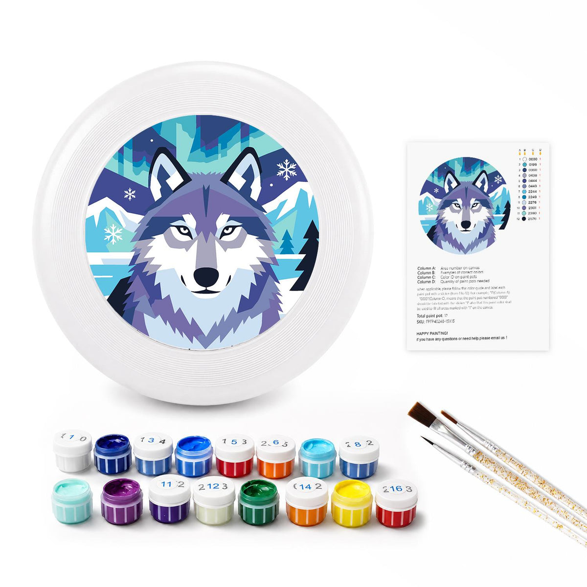 Arctic Wolf (Paint by Numbers Flying Disc)