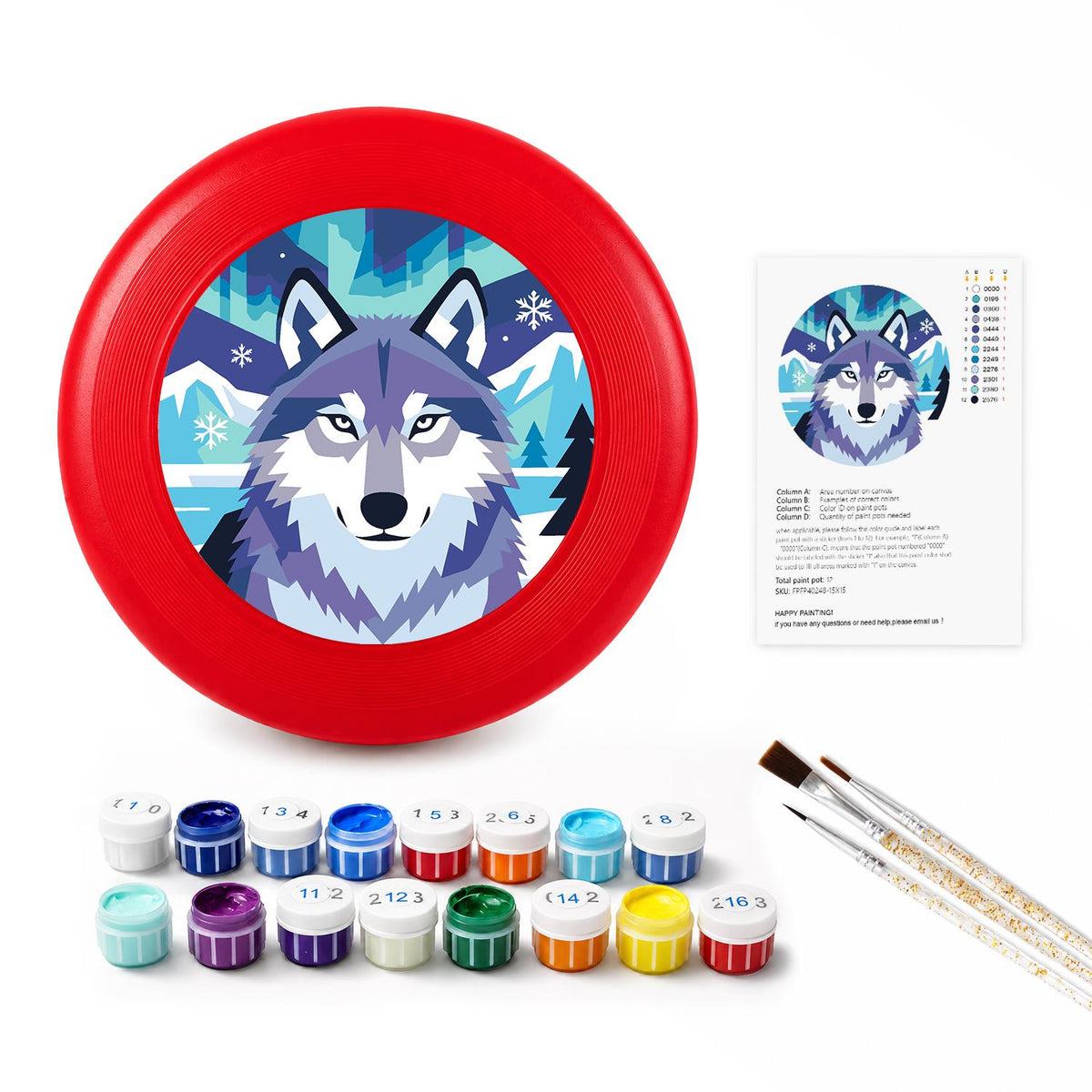 Arctic Wolf (Paint by Numbers Flying Disc)
