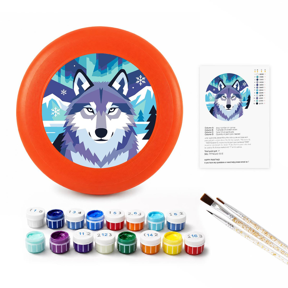 Arctic Wolf (Paint by Numbers Flying Disc)