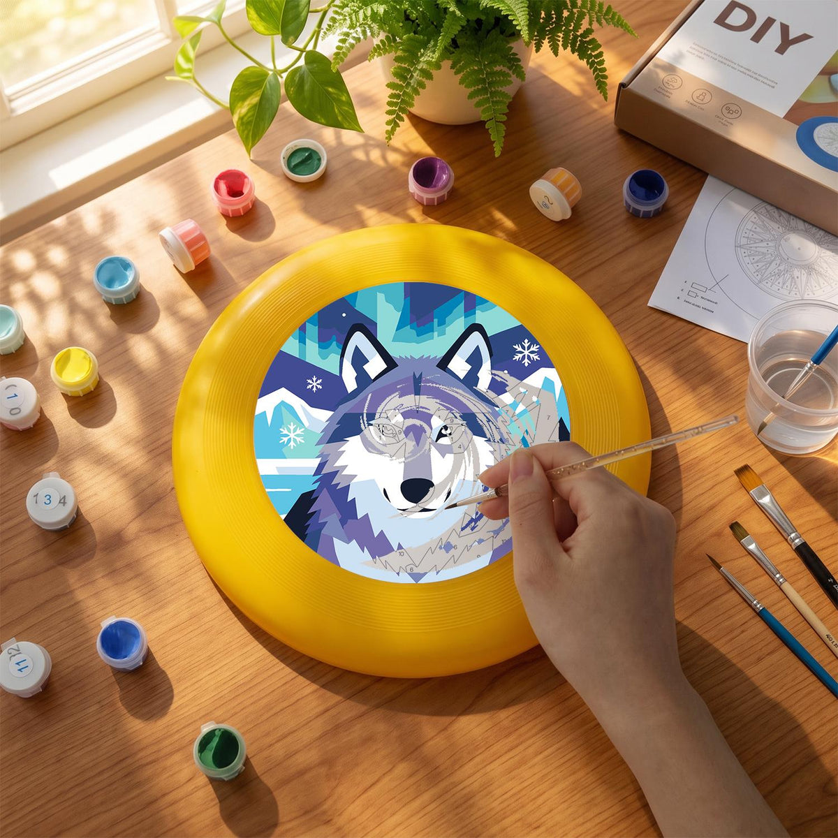 Arctic Wolf (Paint by Numbers Flying Disc)