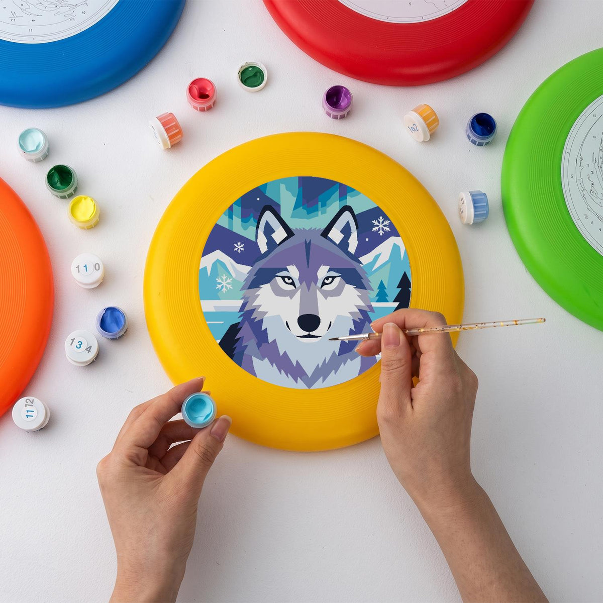 Arctic Wolf (Paint by Numbers Flying Disc)