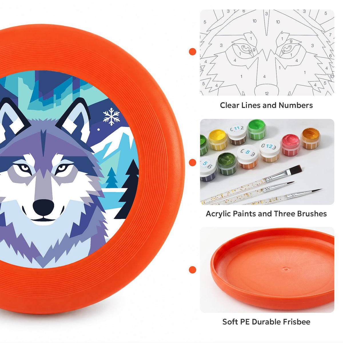 Arctic Wolf (Paint by Numbers Flying Disc)