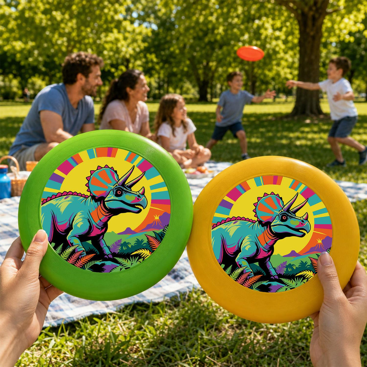 Colourful Triceratops (Paint by Numbers Flying Disc)