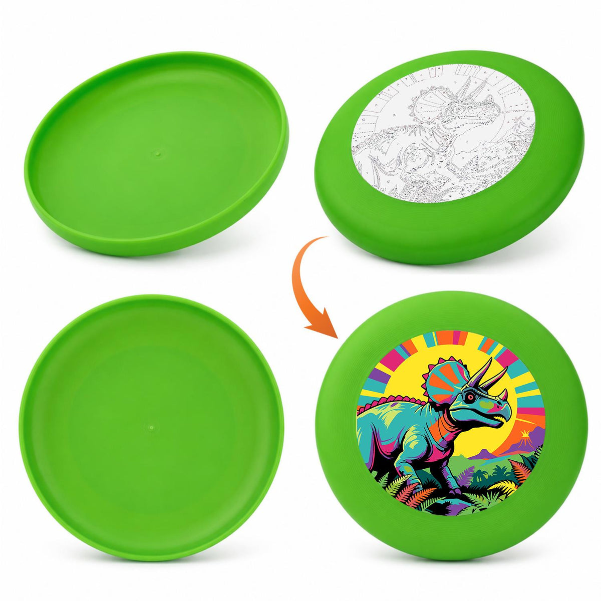 Colourful Triceratops (Paint by Numbers Flying Disc)