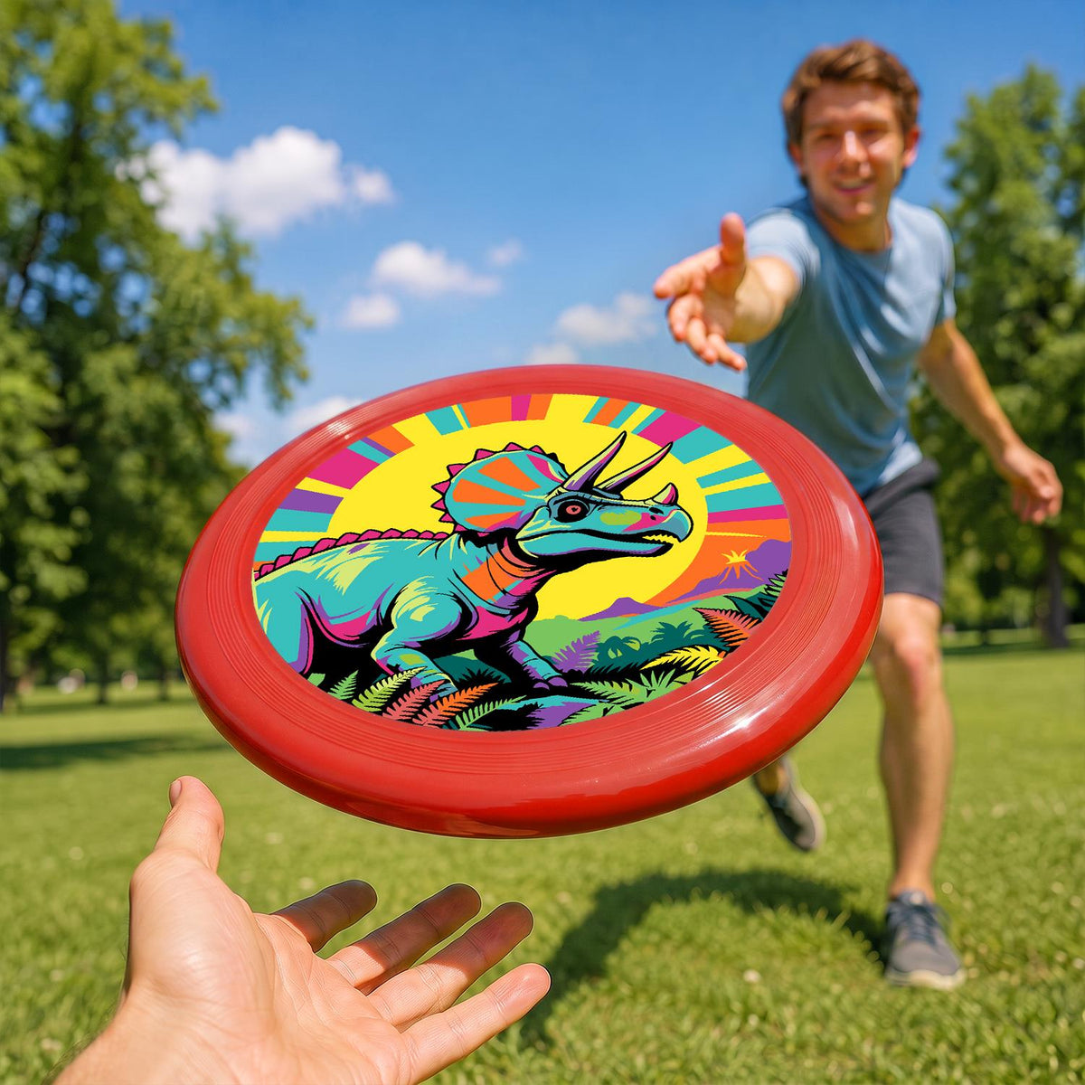 Colourful Triceratops (Paint by Numbers Flying Disc)